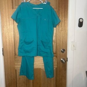 Grey's Anatomy women’s Vibrant Blue Scrub Pants and top size L